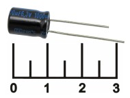 Конденсатор электролитический ECAP 1000мкФ 6.3В 1000/6.3V 0812 105C (TK)