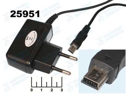 Сетевое зарядное устройство mini USB 5V 0.3A