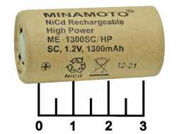 Аккумулятор 1.2V 1.3A Ni-CD/SC/HP ME-1300 Minamoto