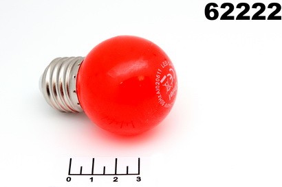 Лампа светодиодная 220V 0.65W E27 G45 красная Uniel