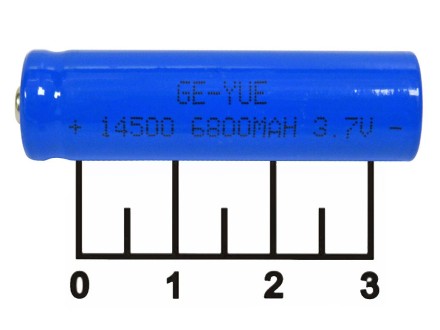 Аккумулятор 3.7V 6.8A (0.4A) 14500