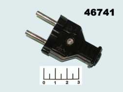 Вилка электрическая без земли черная (белая церковь) В6-001