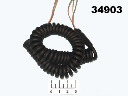 Шнур телефонный витой к трубке 2м 3-х жильный (черный)