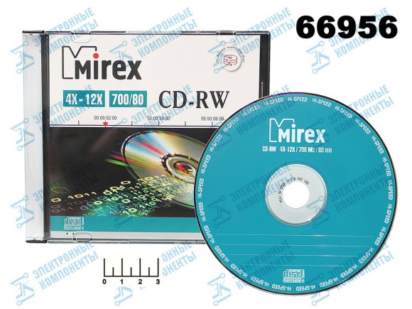 Диск CD-RW Mirex/Smart Track 4-12X 700Mb Slim (К)