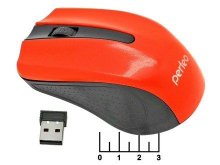 Мышь компьютерная USB беспроводная Perfeo Rainbow PF_3436 (черно-оранжевая)