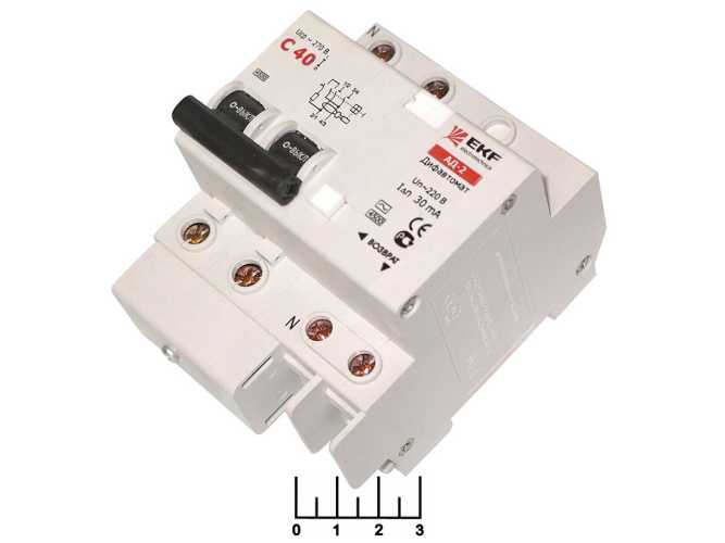 Дифавтомат 40A/30мA 1П+N АД-2 EKF