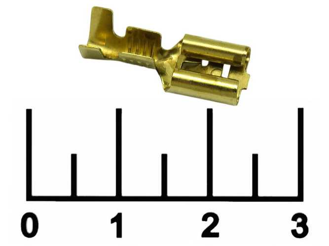 Клемма ножевая гнездо 6.3мм с замком латунь Hatko/Mesa