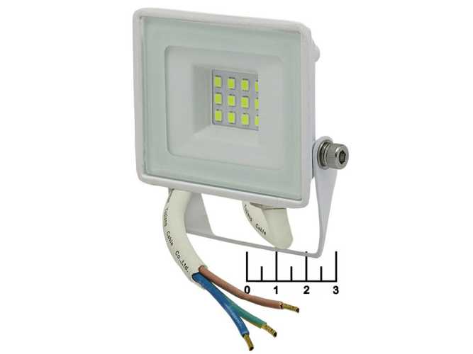 Прожектор светодиодный 220V 10W 12LED 6500K белый холодный Эра LPR-023-W-65K-010 IP65