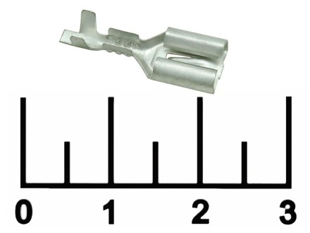 Клемма ножевая гнездо 6.3мм с замком луженая (0.5-1)