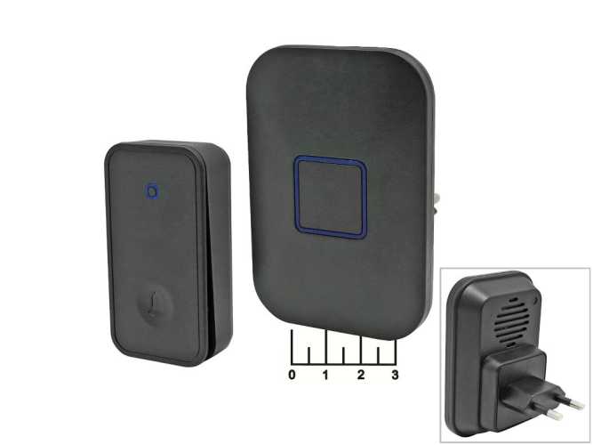 Звонок 220V беспроводной + кинетическая кнопка 60 мелодии FA88