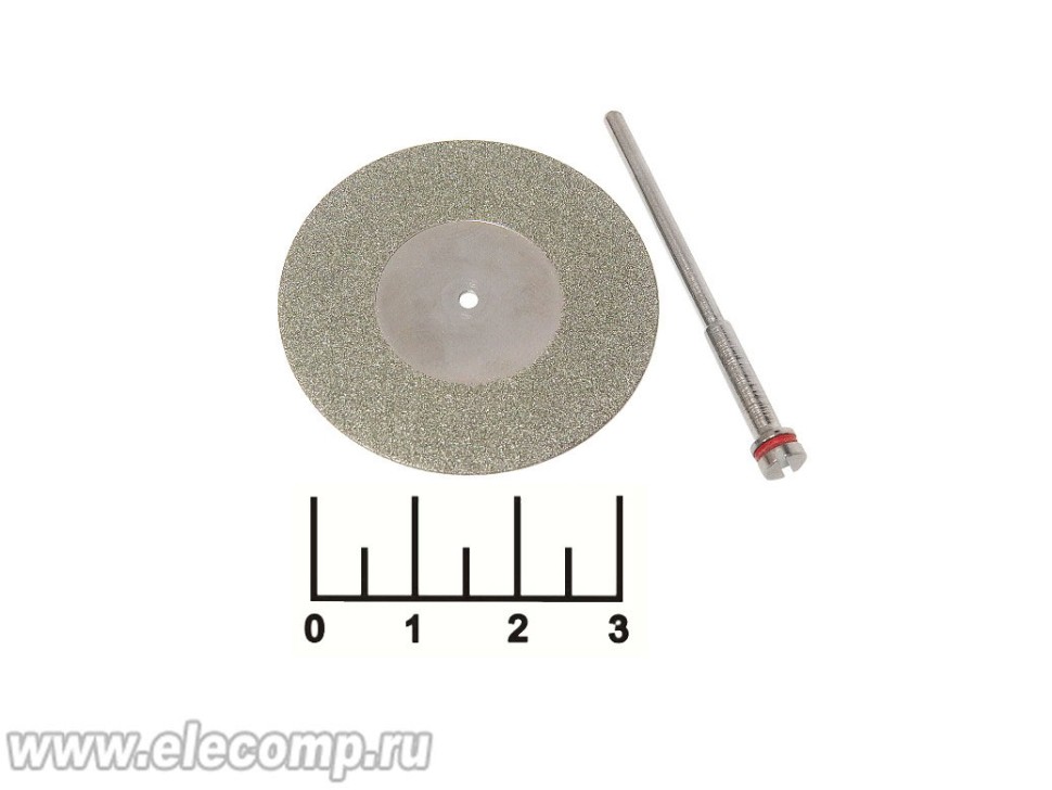 Диск алмазный двухсторонний 40мм (сплошной) + дискодержатель 2.3мм под винт FLE060