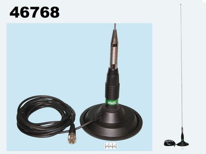 Антенна к радиостанции автомобильная 27 MHz MDI ML-145/145S на магните