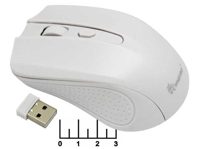 Мышь компьютерная USB беспроводная Smartbuy SBM-352AG-W (белая)
