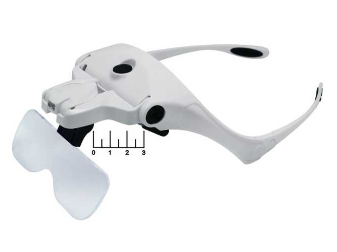 Очки радиомонтажника №9892B2C с подсветкой сменные стекла (1*/1.5*/2*/2.5*/3.5*)