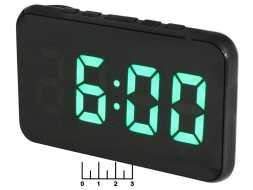 Часы цифровые + термометр DS-2618L зеленые