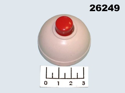 Кнопка для электрозвонка белая круглая (клавиша красная круглая)