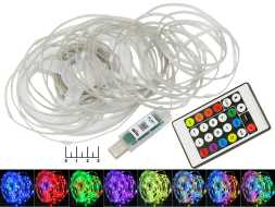 Гирлянда светодиодная умная цветная 10м USB (прозрачная нить) 100LED + пульт + Bluetooth