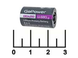 Литиевый элемент 1/2AA 3.6V ER14250 Gopower выпуклый плюс