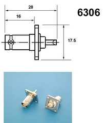Разъем BNC гнездо в панель под 4 винта