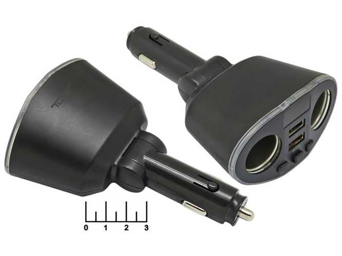 Модулятор MP3/FM/2USB + bluetooth 5V 2.4A + прикуриватель-2 + вольтметр (TS-CAF25)