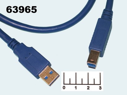 ШНУР USB A 3.0-USB B 3.0 0.75М СИНИЙ REXANT