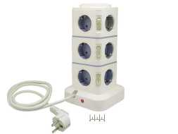 Сетевой фильтр 12/1.5м +4USB QQ-LD017-3P (max-16A)