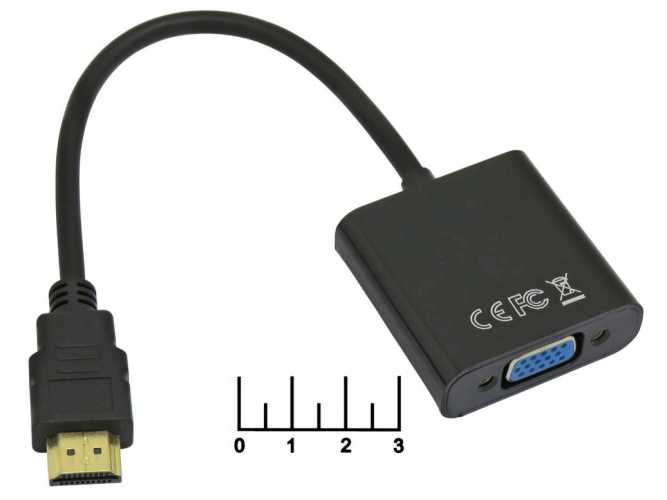 Конвертор HDMI-выход VGA 15pin + AUD 3.5 20см+0.5м Cablexpert (A-HDMI-VGA-03)