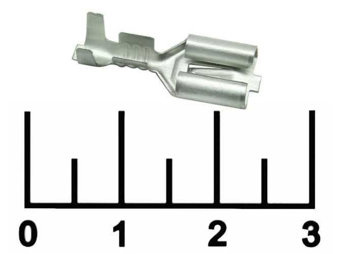 Клемма ножевая гнездо 6.3мм с замком луженая (1.5-2.5)
