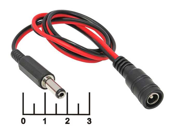 Шнур питания 5.5*2.1-5.5*2.1 гнездо 1м