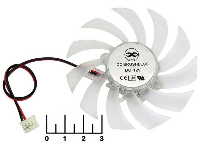 Вентилятор 12V 0.09A 75мм для видеокарты (разъем 4pin)