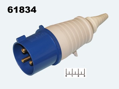Разъем силовой штекер 3pin 32A (023) на кабель