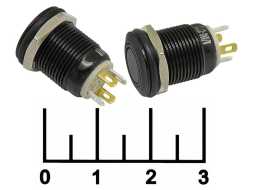 Кнопка 12A-P10D/EW без фиксации антивандальная белая 24V (12мм) (круг) 4 контакта (черный мет)