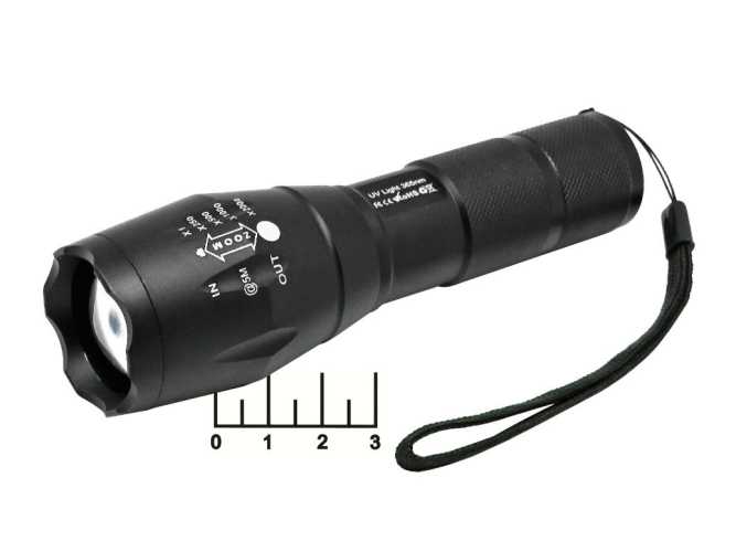 Фонарь 3*AAA 1 светодиод ультрафиолетовый UV-365nm zoom