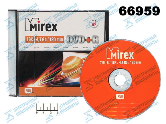 Диск DVD+R Mirex 16X 4.7Gb Slim (5) (К)