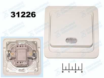 Выключатель 1-клавишный Universal (Валери) белый с индикацией