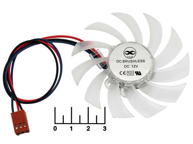 Вентилятор 12V 0.09A 75мм для видеокарты (разъем 3pin)
