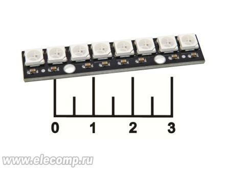 Радиоконструктор Arduino светодиодный модуль RGB 5V 8LED 5050 WS2812