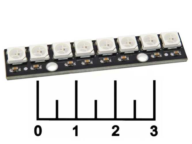 Радиоконструктор Arduino светодиодный модуль RGB 5V 8LED 5050 WS2812