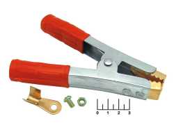 Зажим крокодил L-150 100A красный медь