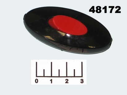 Выключатель 250/6 1-клавишный проходной черный с красной клавишей Makel/Alfa (10081) под винт