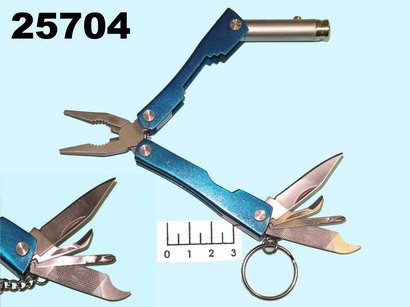 Инструмент складной карманный 8733AA с фонариком (Multi Tools)