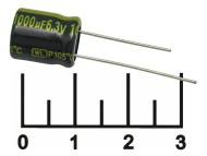 Конденсатор электролитический ECAP 1000мкФ 6.3В 1000/6.3V 1013 105C (WL)