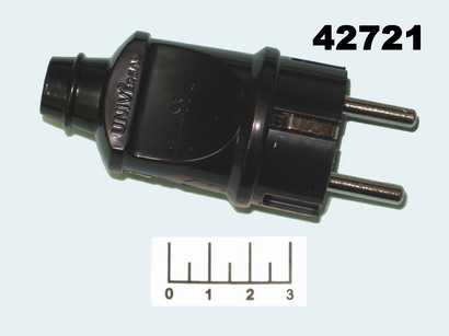 Вилка электрическая с землей черная Universal/Союз