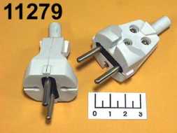 Вилка электрическая без земли белая (В6-001)