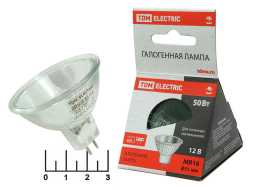 Лампа галогенная 12V 50W MR16 GU5.3 TDM (0341-0007)