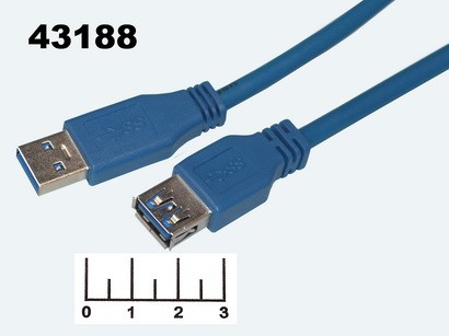 Шнур USB A 3.0-USB A 3.0 гнездо 0.5м синий Dayton (16-0004)