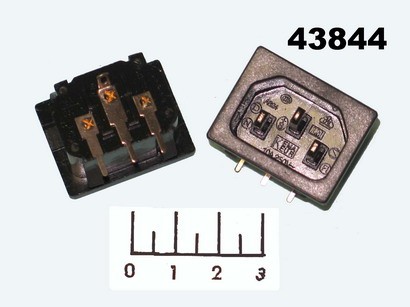 Разъем питания 3pin штекер C14 в панель горизонтальный фиксатор (AC-018)
