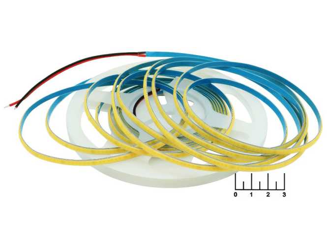Светодиодная лента 12V белая холодная 2.1см (10W/384LED/1м) 6000K 5мм COB IP44