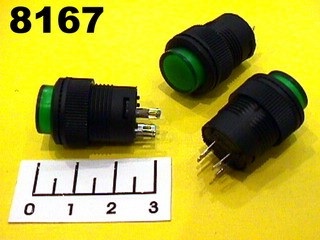 Кнопка MIPBS-R/R зеленая с фиксацией 4 контакта