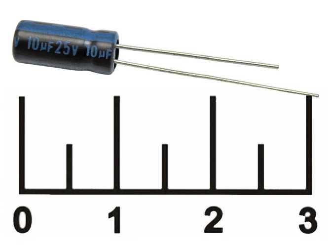Конденсатор электролитический ECAP 10 мкФ 25В 10/25V 0511 105C (TK)